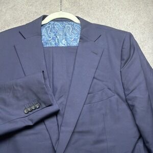 SuitSupply Men's Navy Blue Wool Suit Vitale Barberis Canonico 48S